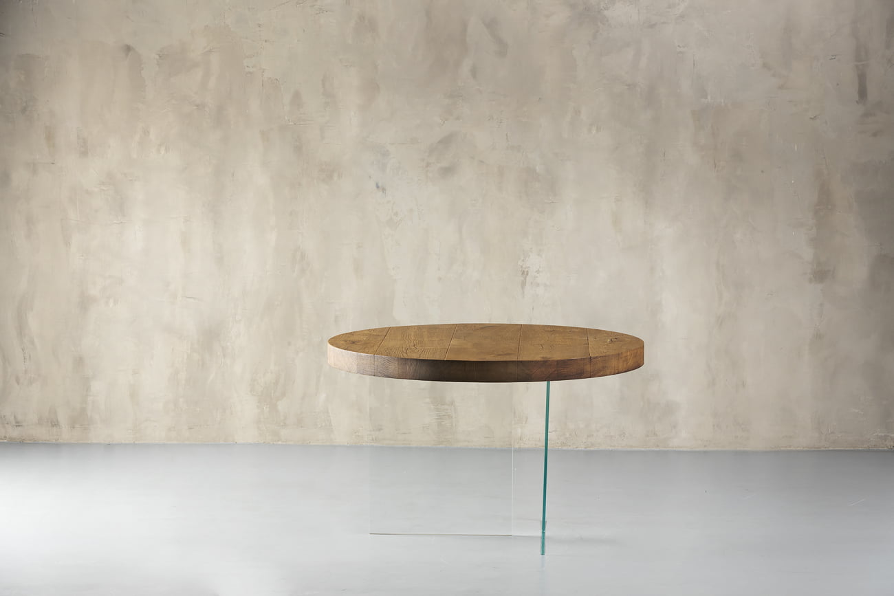 Round Dining Table With Glass Legs By Lago, Italy, 2000’s