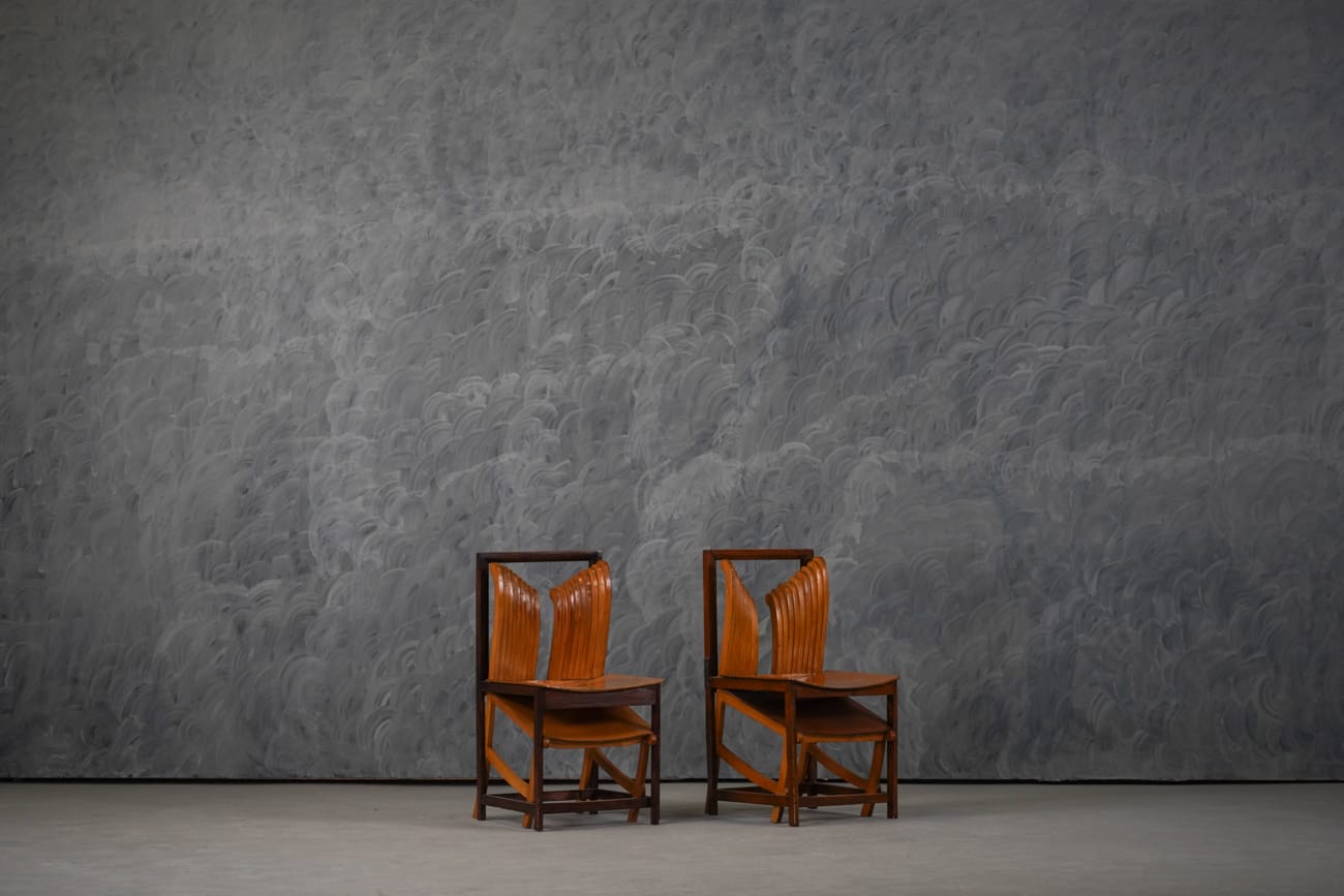 Vintage Sculptural Unique Design Dining Chairs, France 1960’s Set Of 2