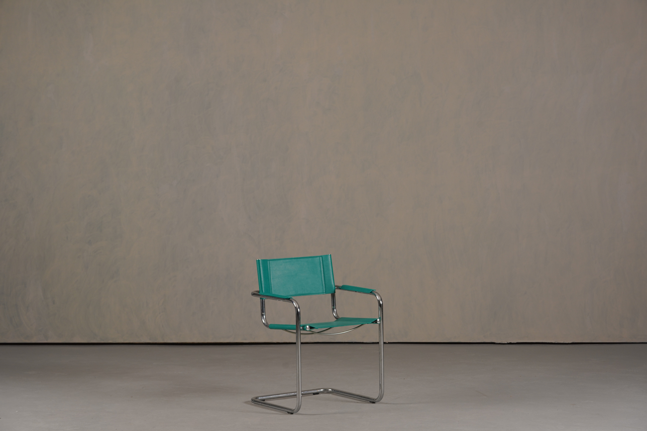 Vintage Mart Stam S34 Style Turquoise Cantilever Chair, Italy 1980’s