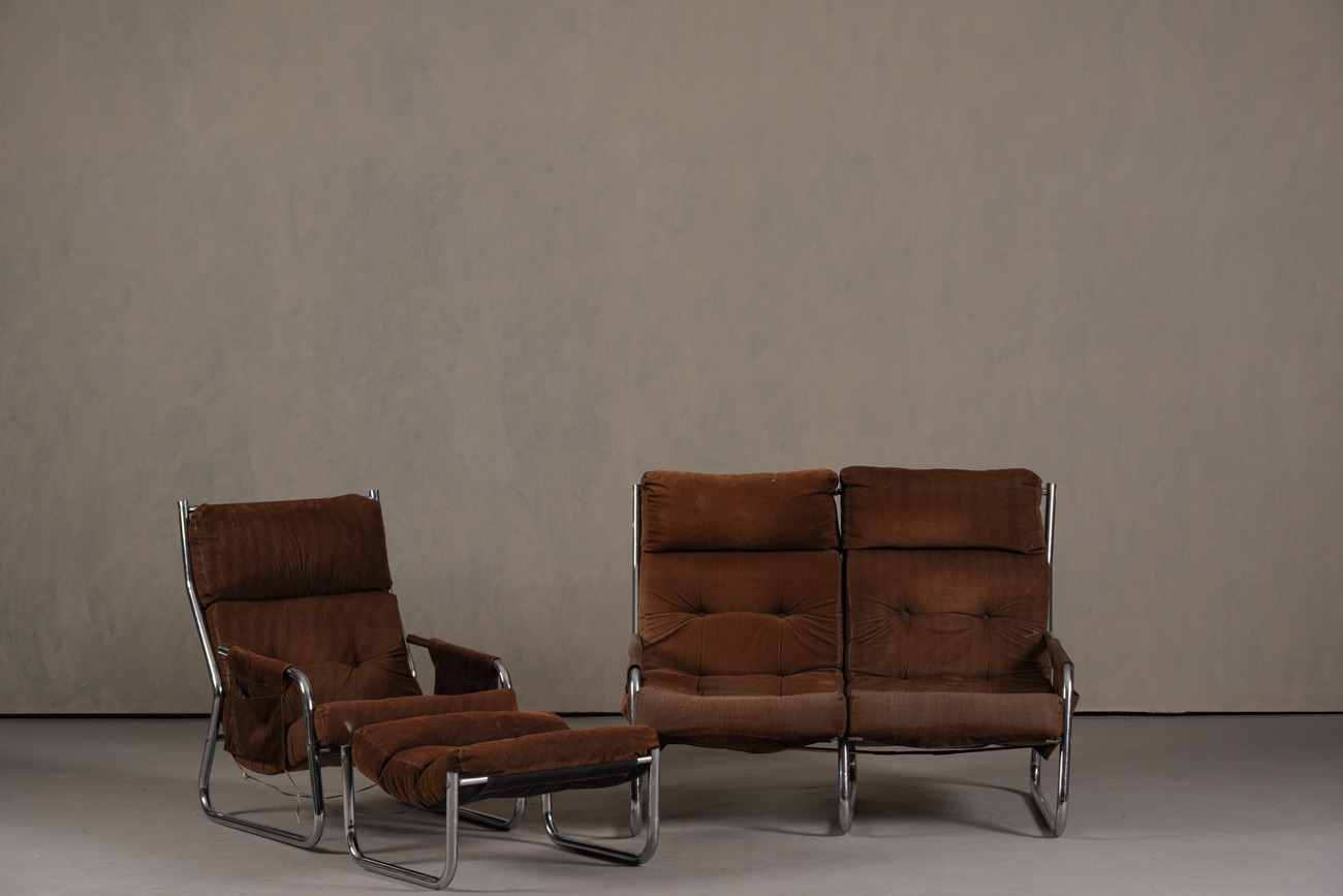 Mid century Armchair and sofa set By Gillis Lundgren Ikea Sweden 1970’s