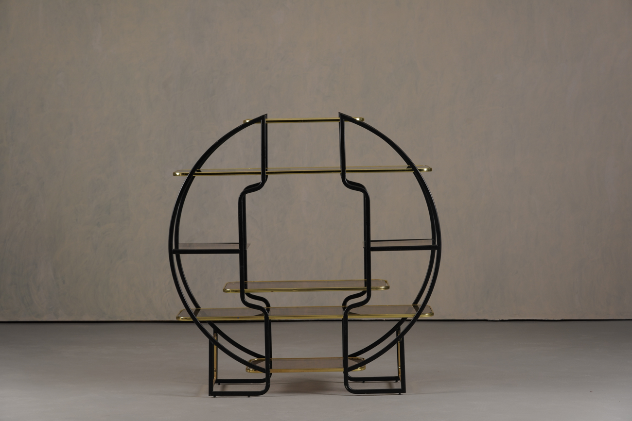 Vintage Hollywood Regency Etagere Shelf, Italy 1970’s