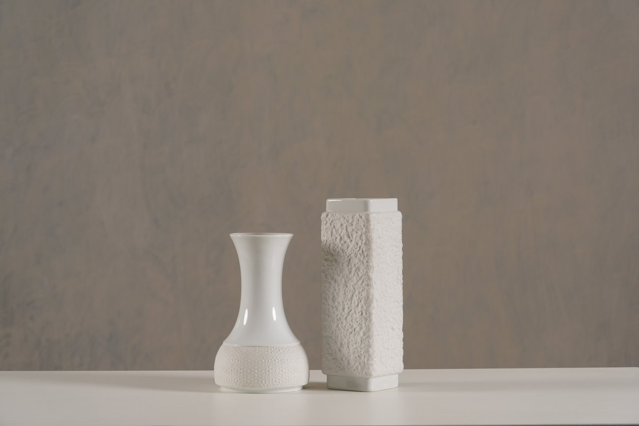 Vintage White Bisque Porcelain , Germany 1960’s Set of 2