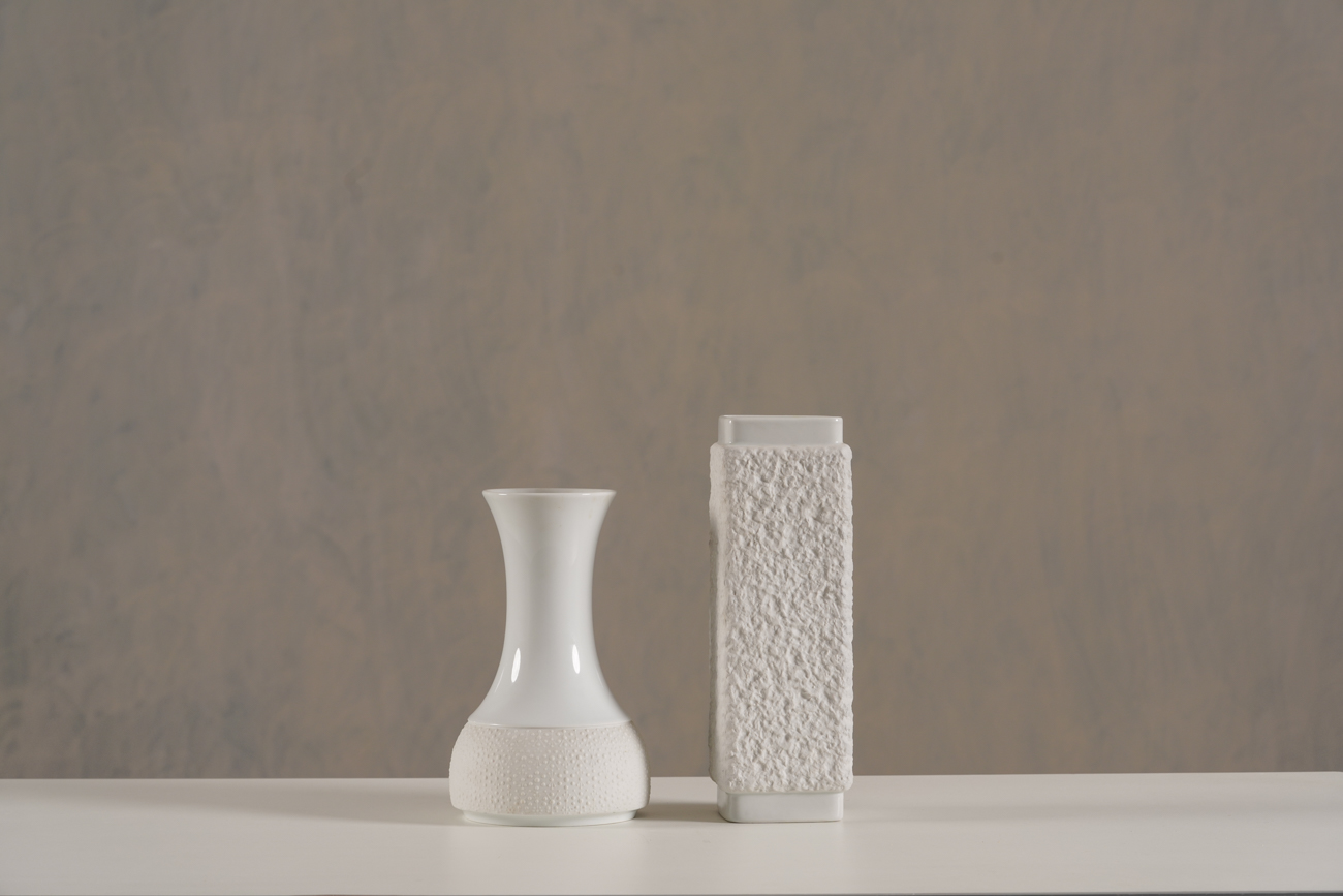 Vintage White Bisque Porcelain , Germany 1960’s Set of 2