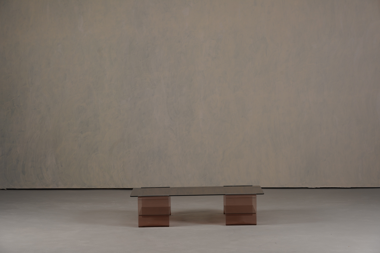 Vintage Michel Dumas Plexiglass and Glass Coffee Table for Roche Bobois, 1970’s