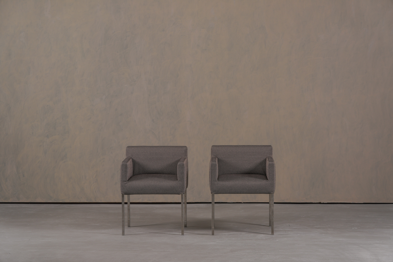 Ligne Roset Chairs Grey Fabric, France 2000’s Set of 2