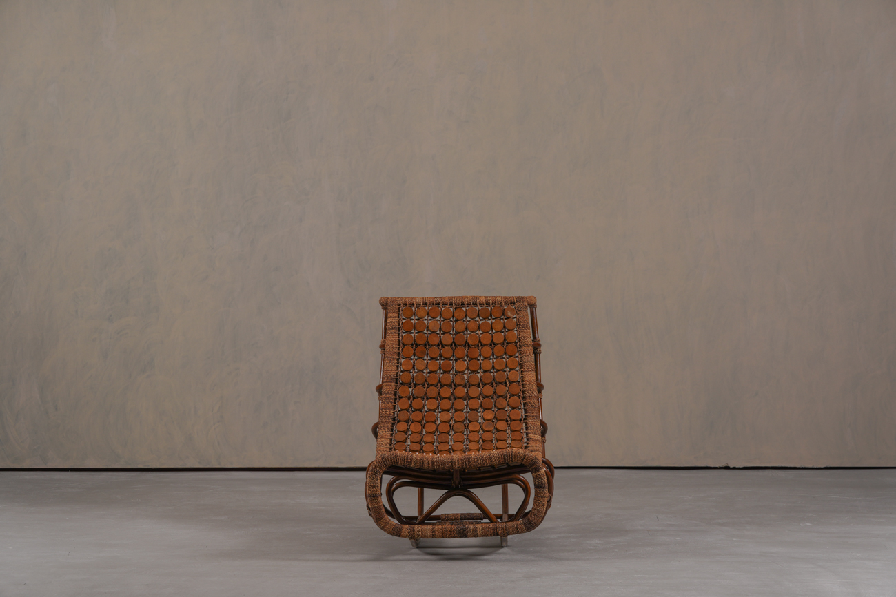 Vintage Bamboo Slingback Lounge Chair, Germany 1970’s