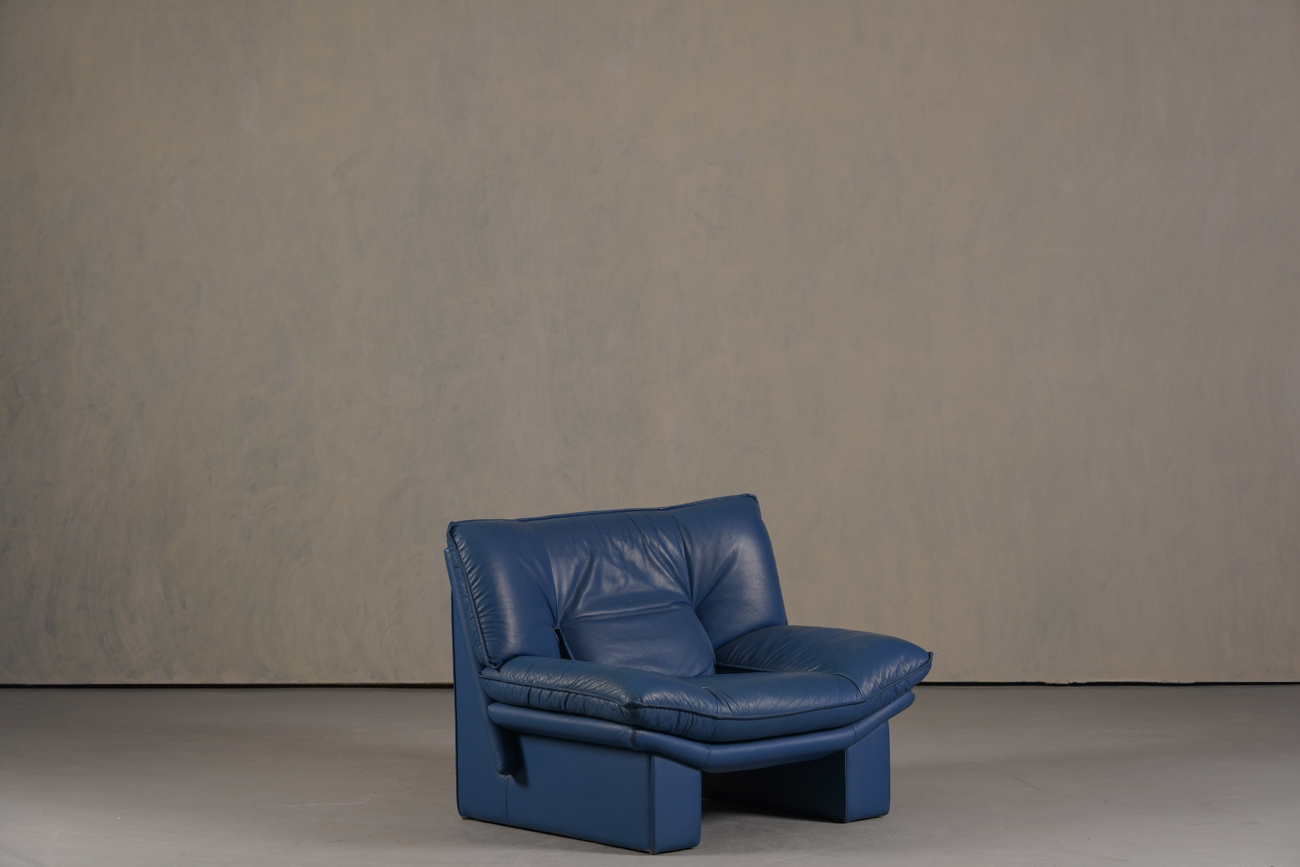 Nicoletti Salotti Post-Modern Leather Armchair, Italy 1980’s