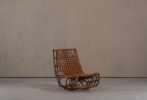 Bamboo-lounge-chair-with-reclined-seating-position-vintage-German-furniture