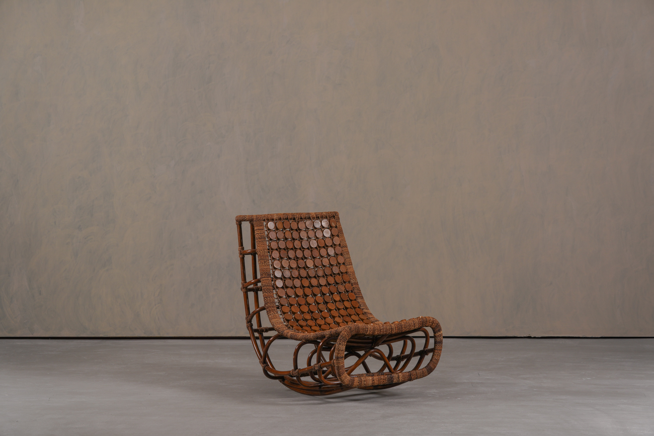 Vintage Bamboo Slingback Lounge Chair, Germany 1970’s