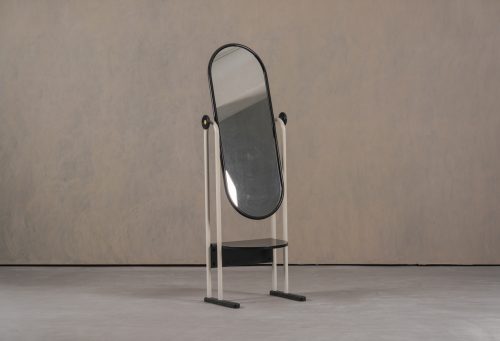 Vintage-Italian-floor-mirror-with-integrated-shelf-Postmodern-design