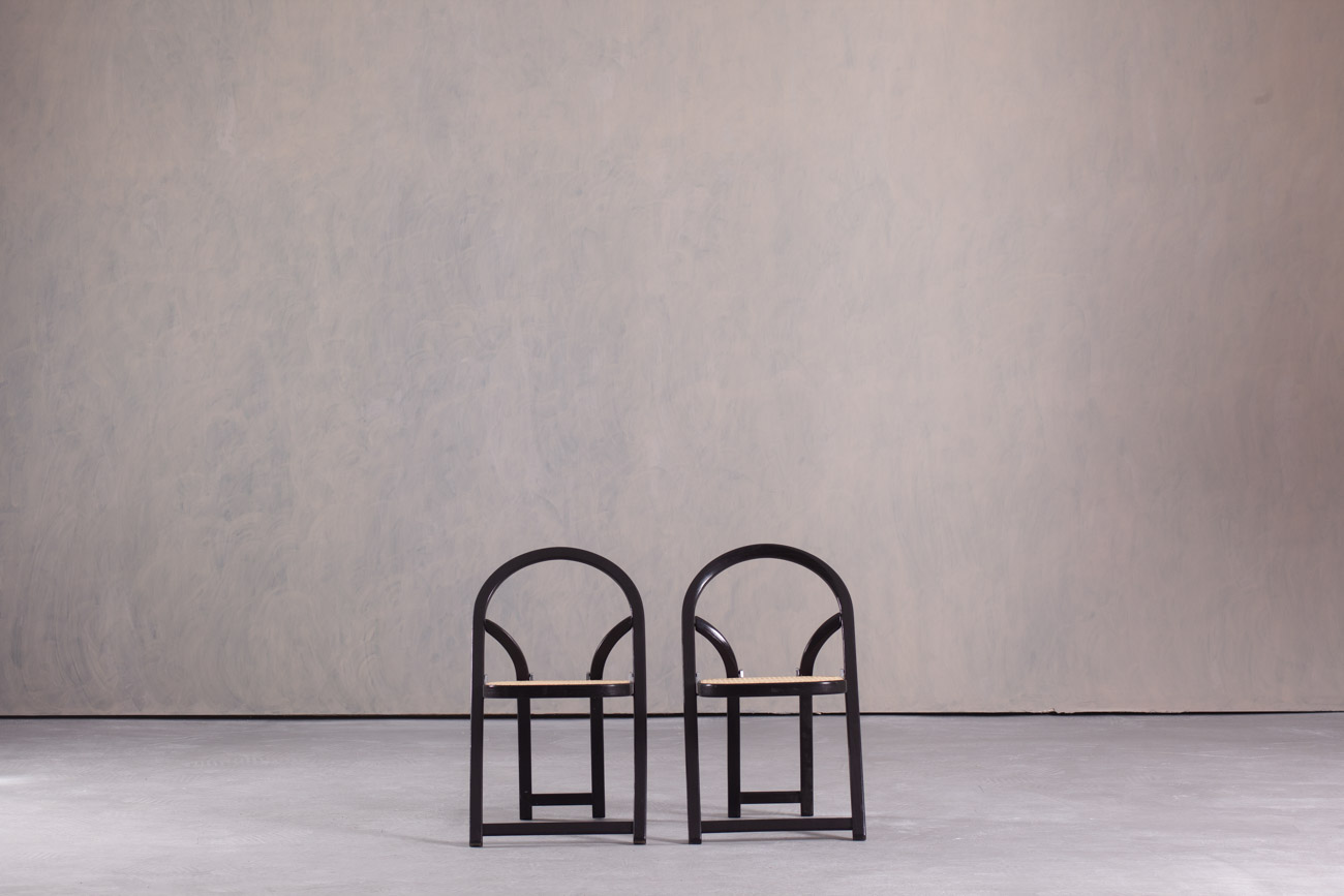 Mid-Century Arca Folding Chairs by Gigi Sabadin for Crassevig, Italy, 1970’s Set of 2