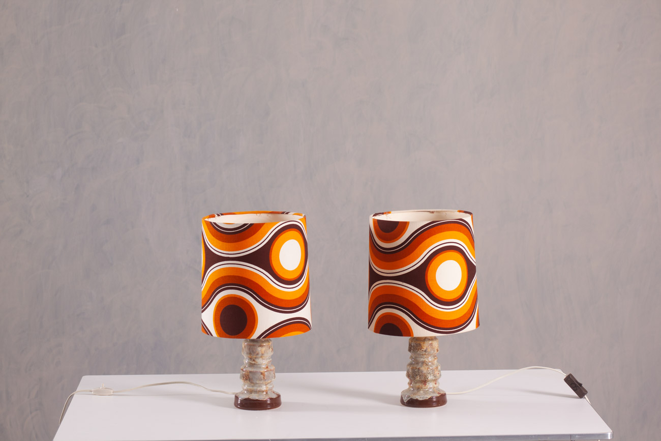 Vintage Ceramic Table Lamps by Scheurich, Germany 1970’s Set of 2