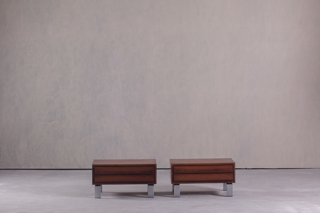 Vintage Rosewood Nightstands, Denmark, 1970’s Set of 2